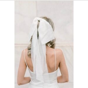 NEW Silk Chiffon Bridal Wedding Bows Hair Bow white ivory or blush available